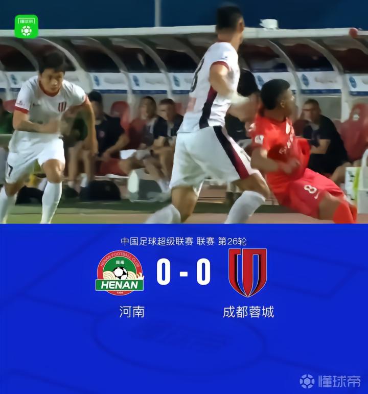 成都0-0河南，未能提前夺冠，刘殿座表现出色
